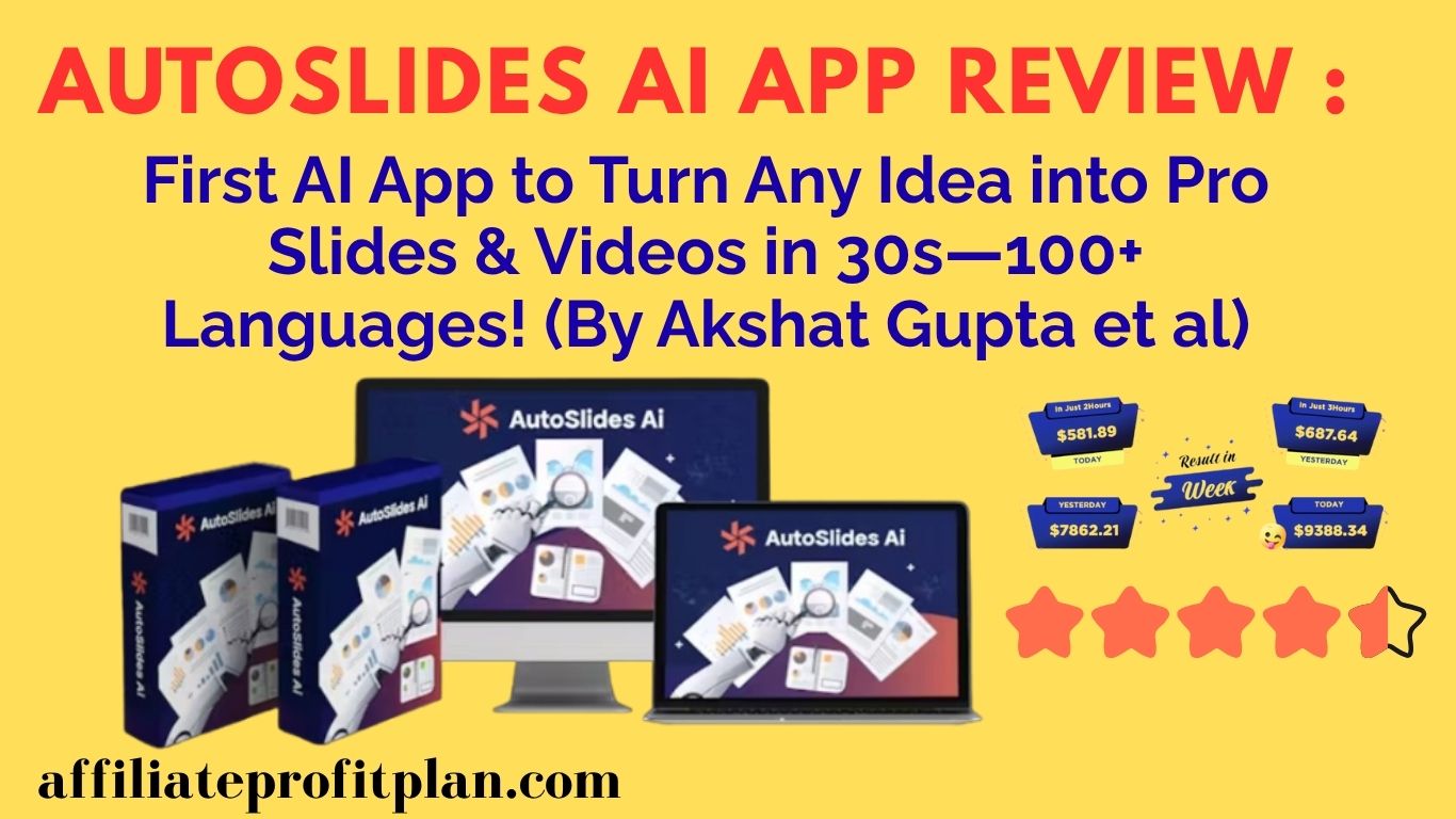 AutoSlides AI App Review : First AI App to Turn Any Idea into Pro Slides & Videos in 30s—100+ Languages! (By Akshat Gupta et al)