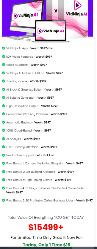 OTO’s & Funnel Breakdown – VidNinja AI App Review