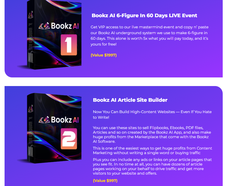 Free Bonuses – Boookz AI App Review