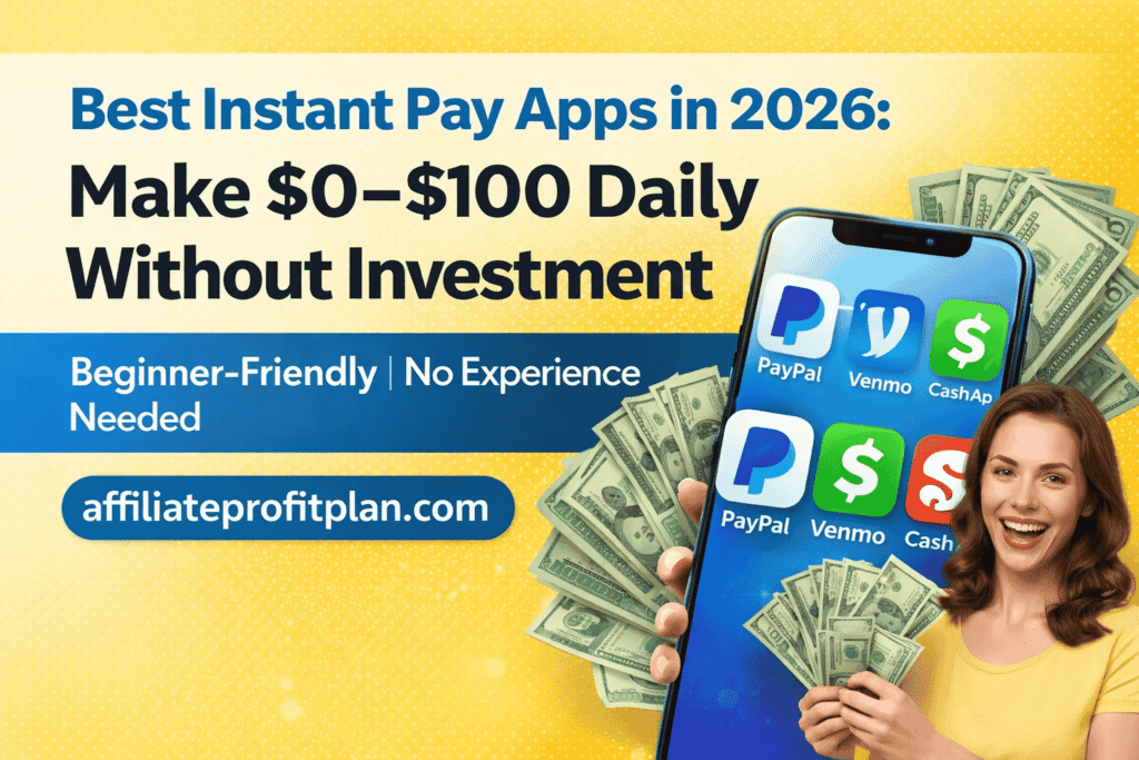 Best Instant Pay Apps in 2026: Make $0–$100 Daily Without Investment