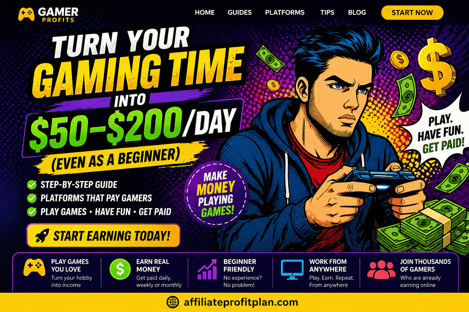 Make Money Online: The Gamer’s Guide ($50–$200/Day Step-by-Step)
