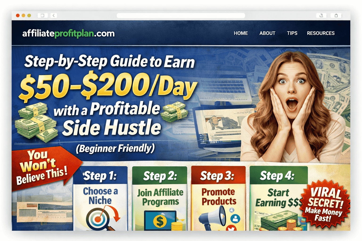 Step-by-Step Guide to Earn $50–$200/Day with a Profitable Side Hustle (Beginner Friendly)