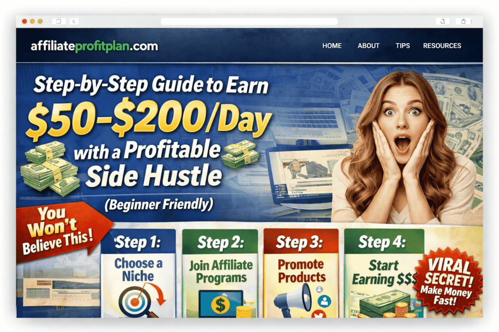 Step-by-Step Guide to Earn $50–$200/Day with a Profitable Side Hustle (Beginner Friendly)